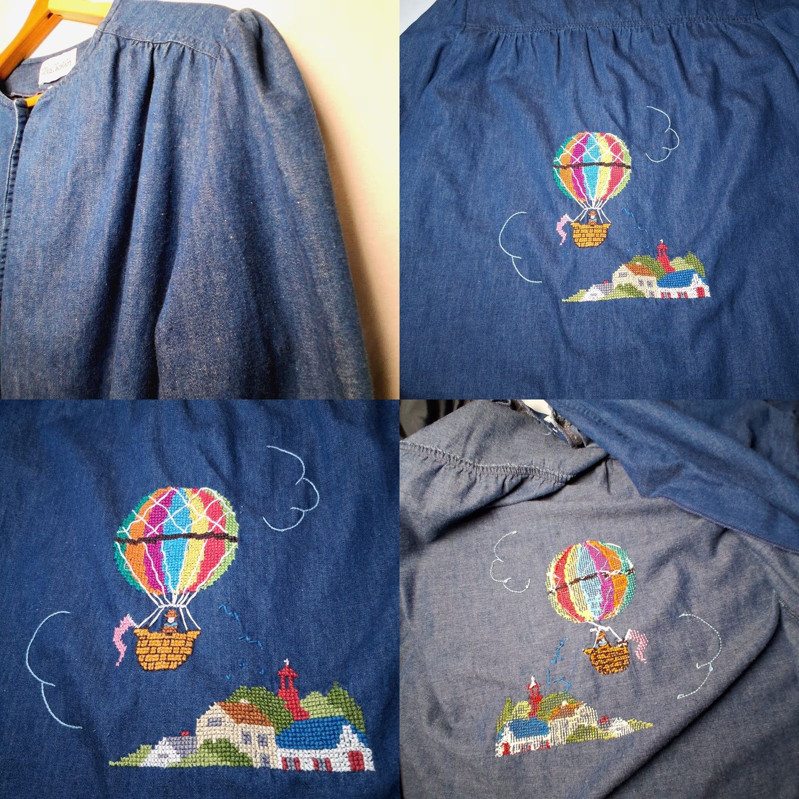 Vintage VINTAGE Wes Chestler Cross Stitch Chambray Shirt Blue Large L/XL Blue Shirt Woman Size L / US 10 / IT 46 - 8 Thumbnail