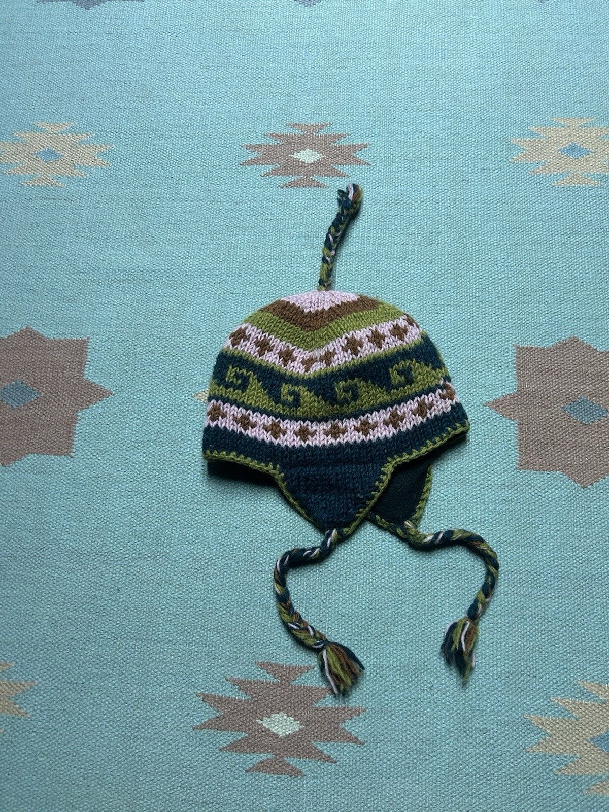Vintage Vtg wool knit beanie toboggan winter hat Nepal lined small Size ONE SIZE - 1 Thumbnail