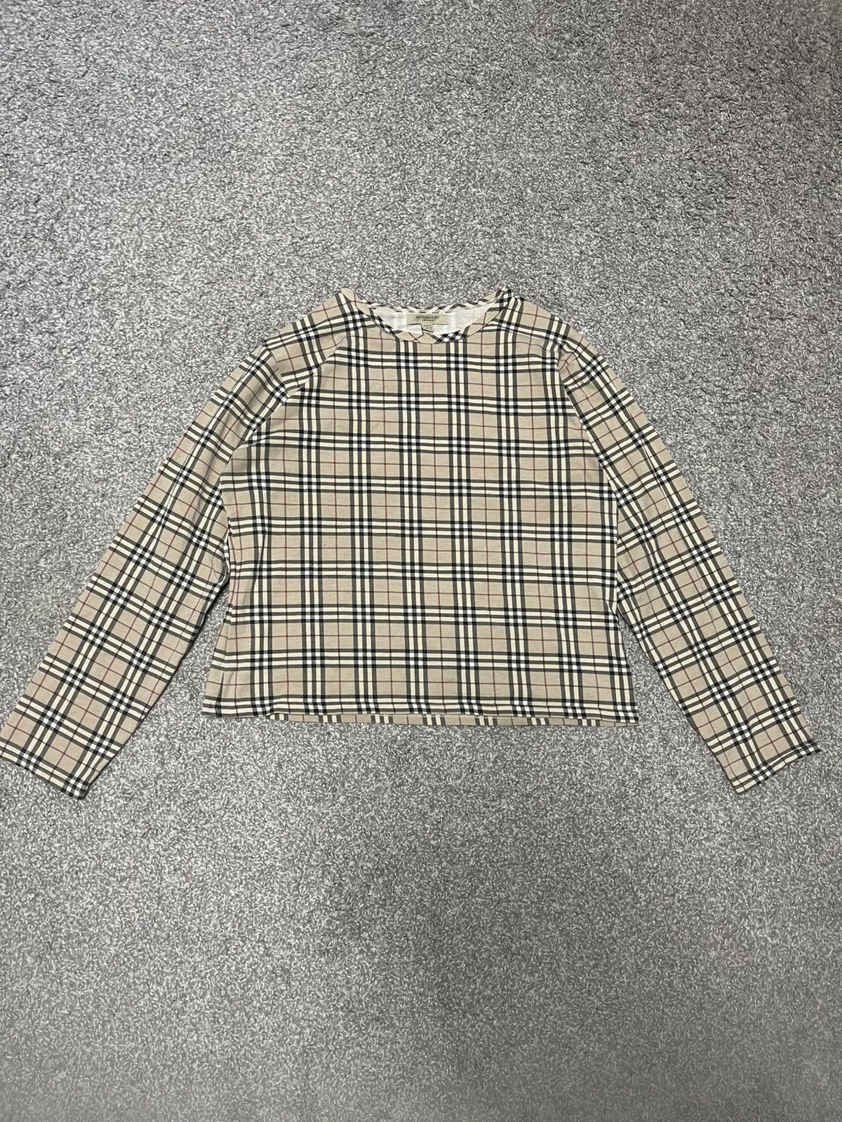 Burberry Burberry London Nova Check Crew Neck Long Sleeve Beige M Size M / US 6-8 / IT 42-44 - 2 Thumbnail