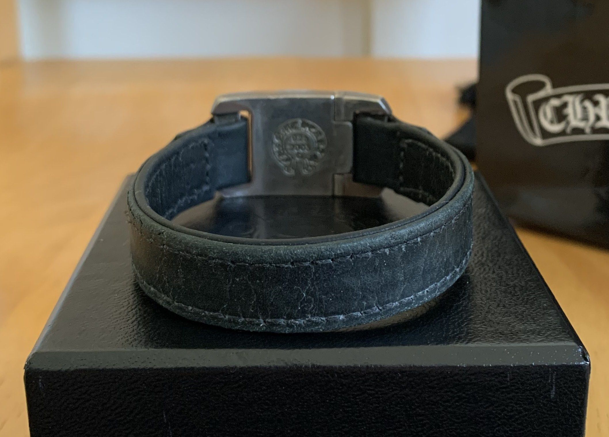Chrome Hearts Chrome Hearts Leather Silver Cross Bracelet Size ONE SIZE - 5 Thumbnail
