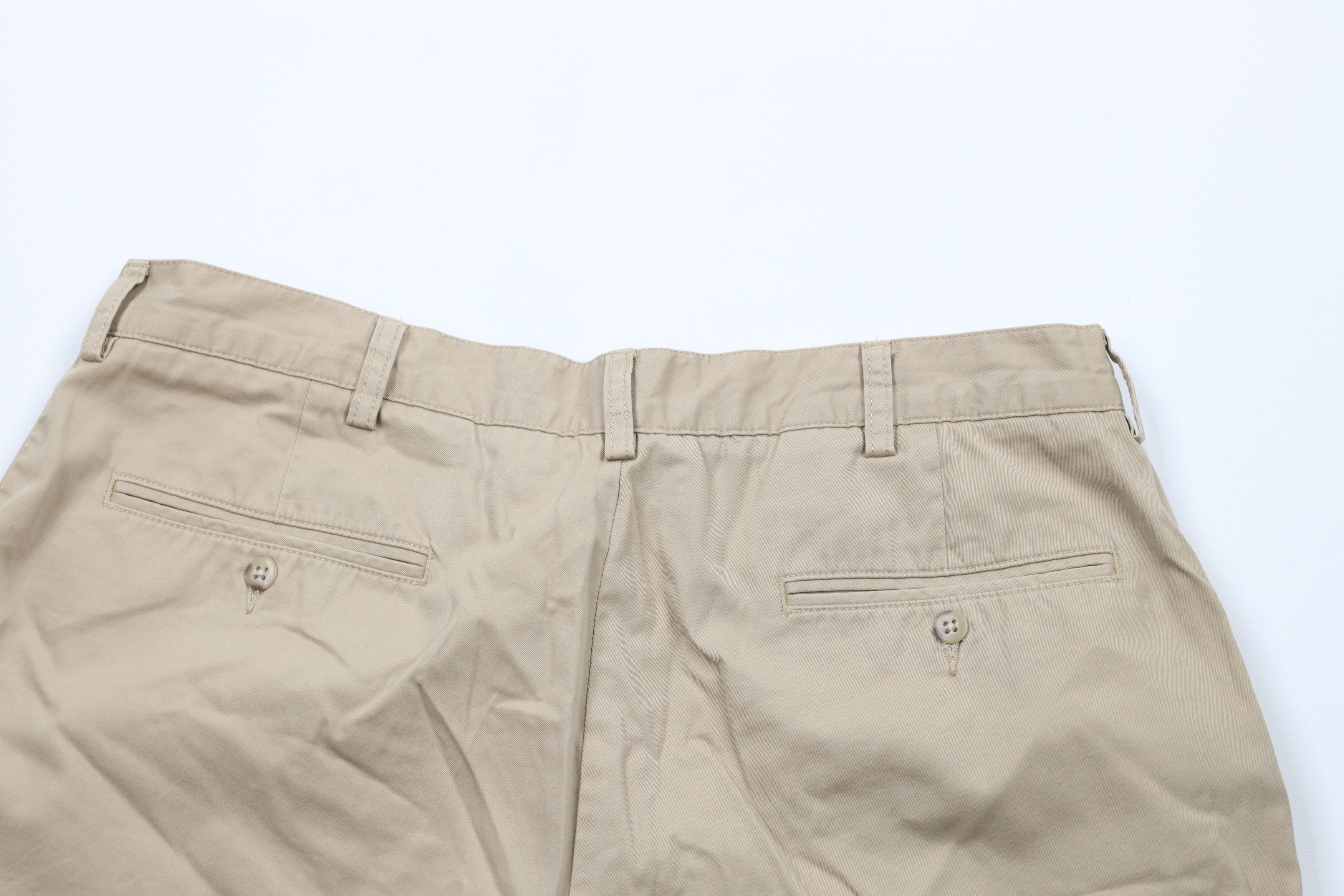 Ralph Lauren × Vintage Vintage 90s Ralph Lauren Front Above Knee Chino Shorts Beige Size US 36 / EU 52 - 8 Thumbnail