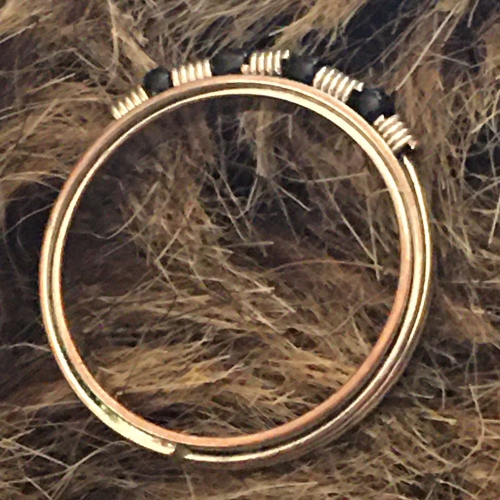 Jewelry Wired glass seed bead silver tone ring 7 Size ONE SIZE - 7 Thumbnail
