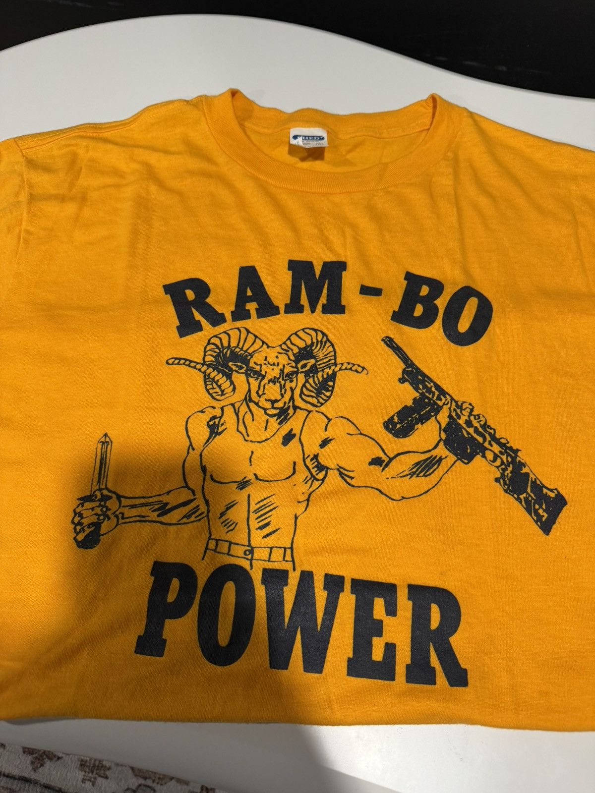 Vintage 1980s Vintage Ram Single Stitch Rare Cult Grunge Gun Tee XL Size US XL / EU 56 / 4 - 9 Thumbnail