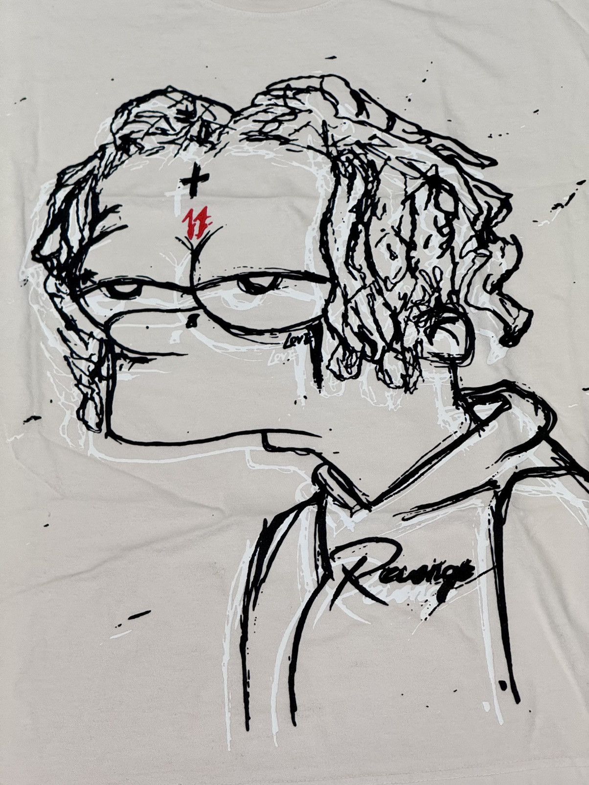 Revenge Revenge x Trippie Redd Bart Simpsons Tee Cream XL Size US XL / EU 56 / 4 - 1 Thumbnail