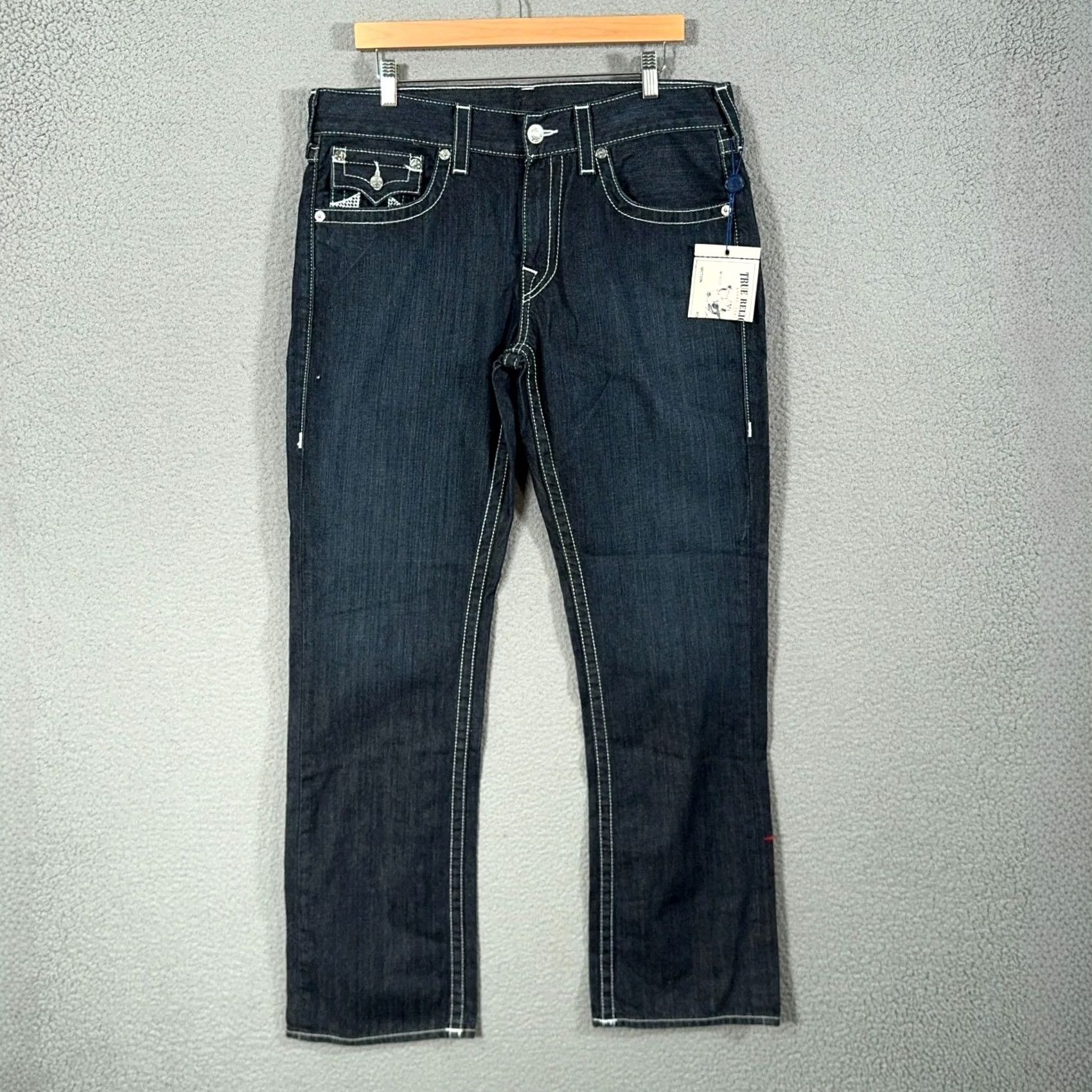True Religion VINTAGE True Religion Jeans Men 34 Ricky Denim 5-Pocket Logo Checkered Y2K Baggy Straight Streetwear Size US 34 / EU 50 - 2 Thumbnail