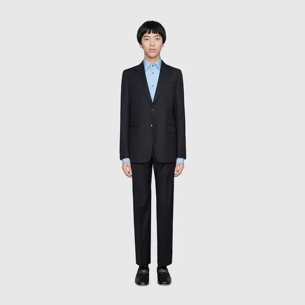 Gucci oc11z1025 Single-Breasted Suit Jacket in Deep Blue Size US L / EU 52-54 / 3 - 3 Thumbnail