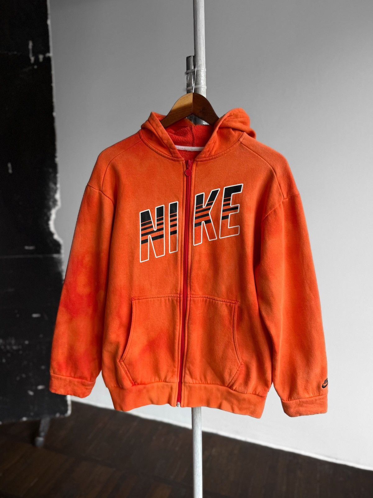 Nike Nike Sportswear Mens Tie Dye Orange Full Zip Hoodie LS Size US XL / EU 56 / 4 - 1 Thumbnail