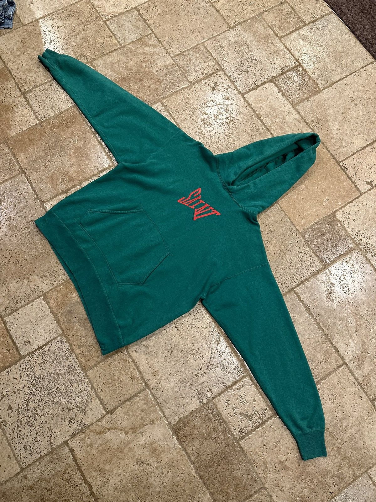 READYMADE × Saint Michael Saint Michael Red Ribbon Logo Pullover Green Hoodie Size US XL / EU 56 / 4 - 5 Thumbnail
