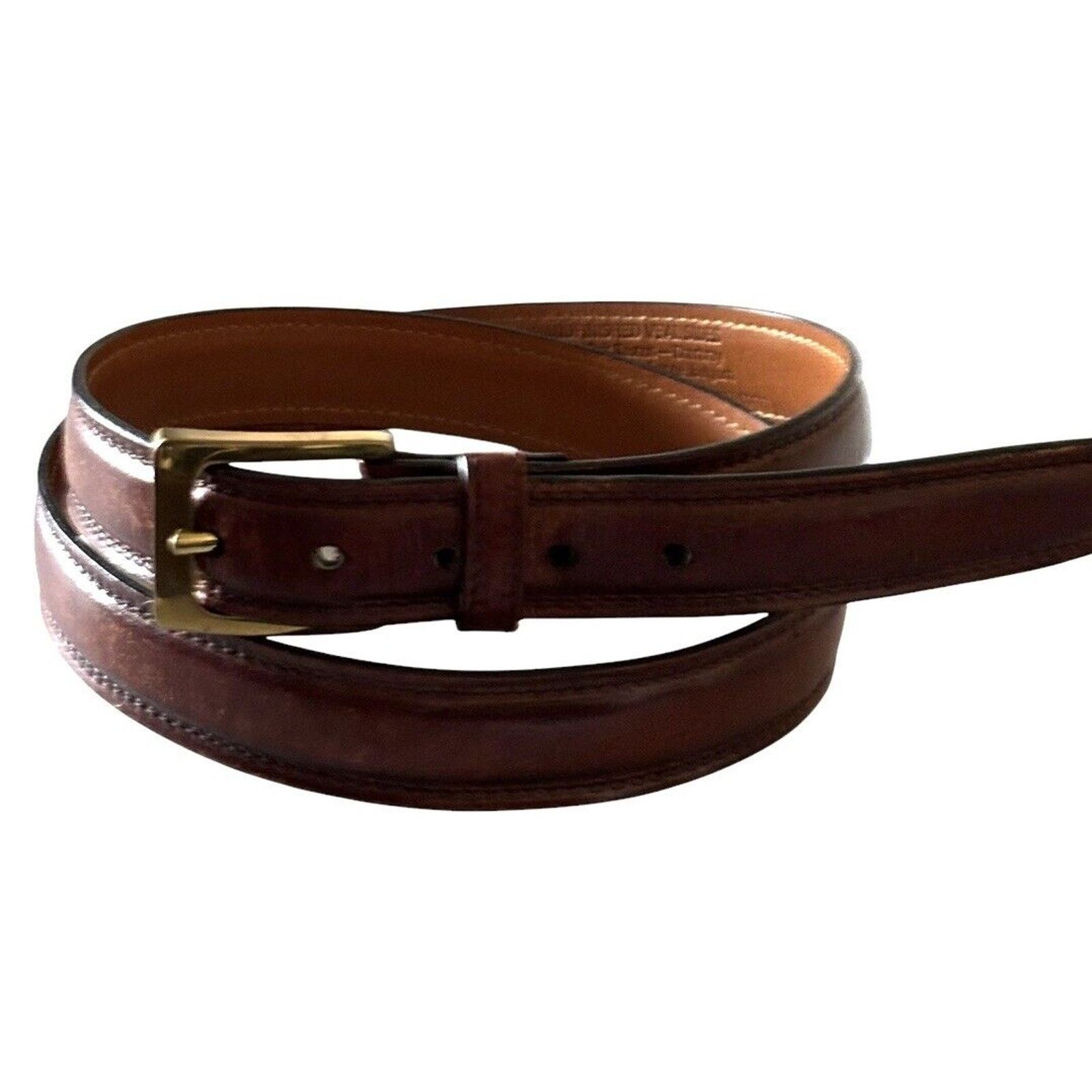 Neiman Marcus Neiman Marcus Brown Leather Handfinished Veal Sides Belt 36 Size 36 - 1 Thumbnail