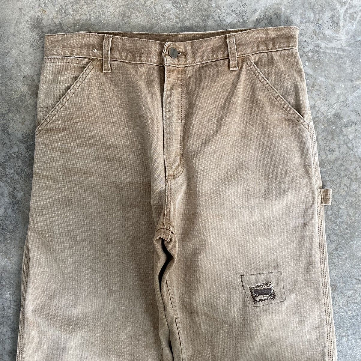 Carhartt Vintage Carhartt Faded Tan Repaired Carpenter Work Pants Size US 32 / EU 48 - 10 Thumbnail