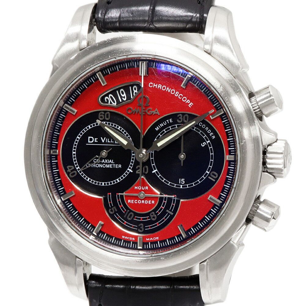 Omega Omega Omega Black Red Dial De Ville Chronoscope Watch 4851.61.31 Metal Automatic 4851.61.31 DUTY FREE for USA Size ONE SIZE - 1 Thumbnail