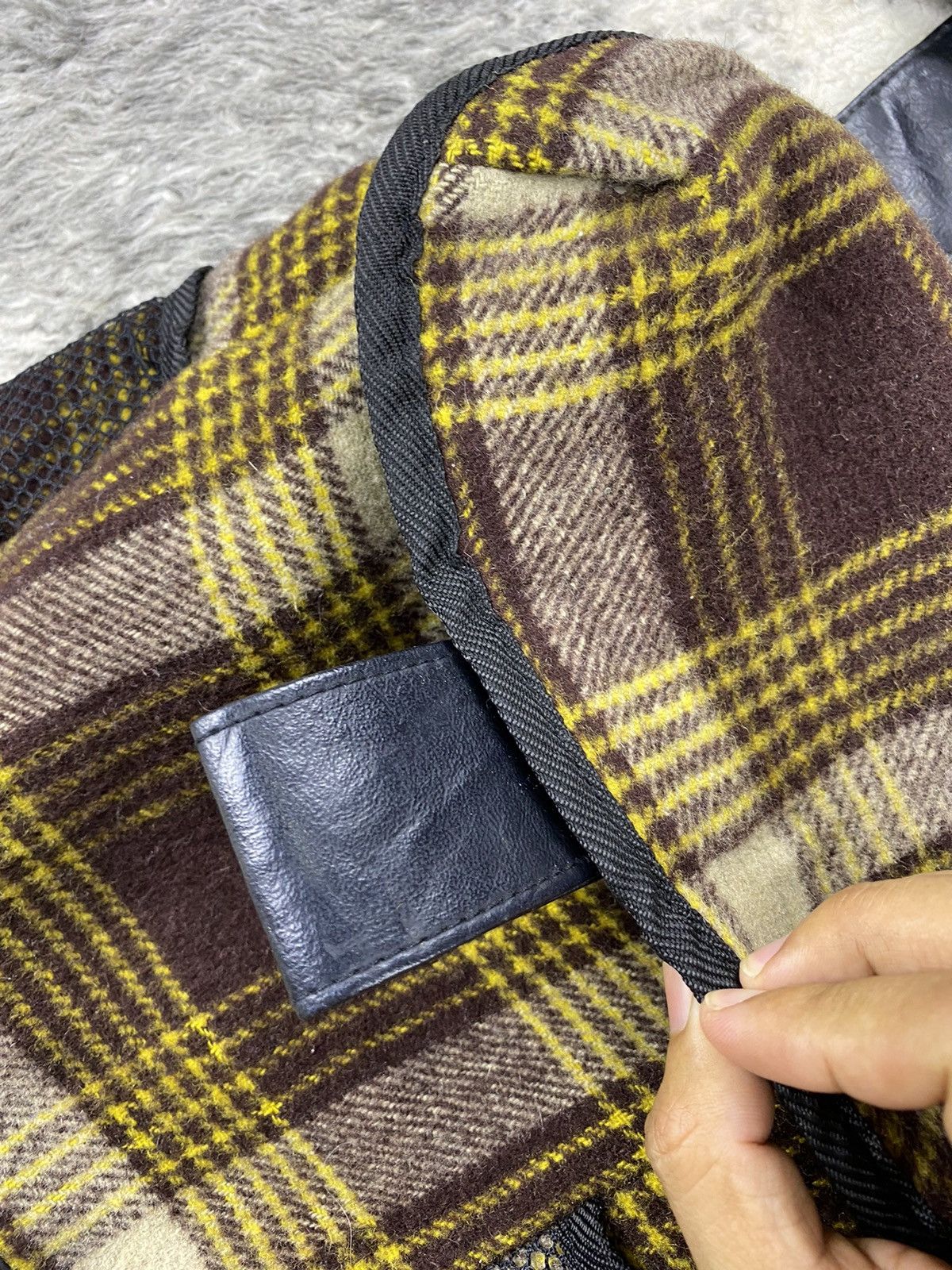 Japanese Brand × Seditionaries 🔥RARE🔥 ALGONQUINS Yellow Tartan Cross Body Bag Wool+Leather Size ONE SIZE - 9 Thumbnail