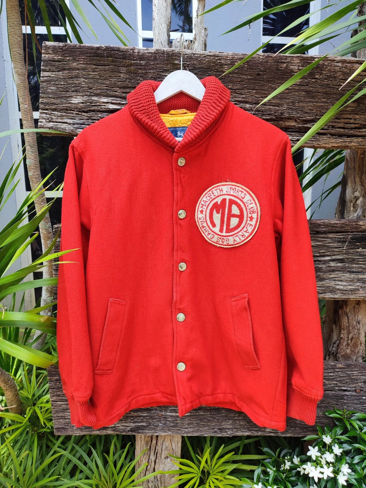 Macbeth × Vintage Vintage MacBeth Red Wool Varsity Jacket – Shawl Collar Size US M / EU 48-50 / 2 - 1 Thumbnail