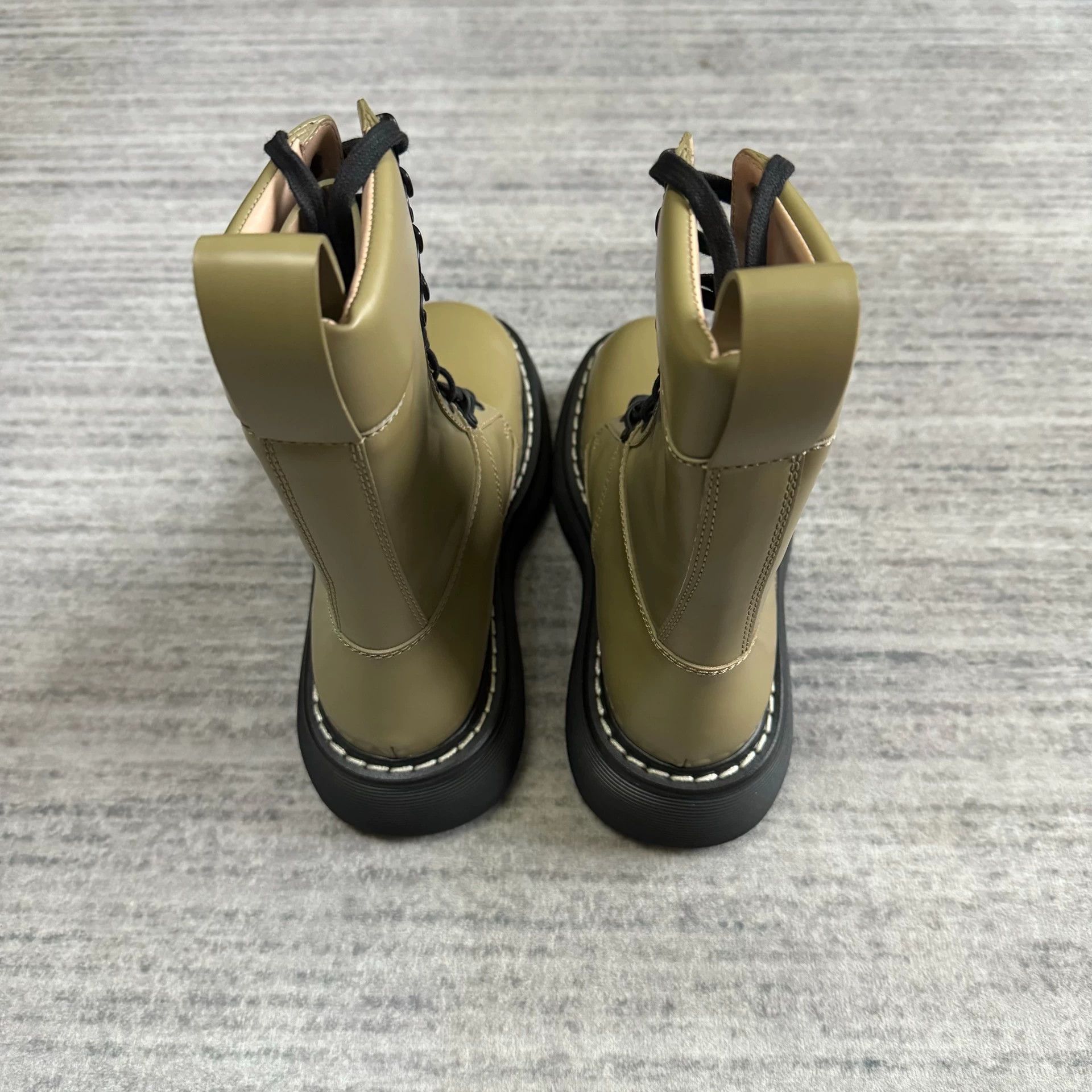 Bottega Veneta BV Swell Tall Platform Combat Boots - Avocado 36 Size US 5.5 / IT 35.5 - 5 Thumbnail