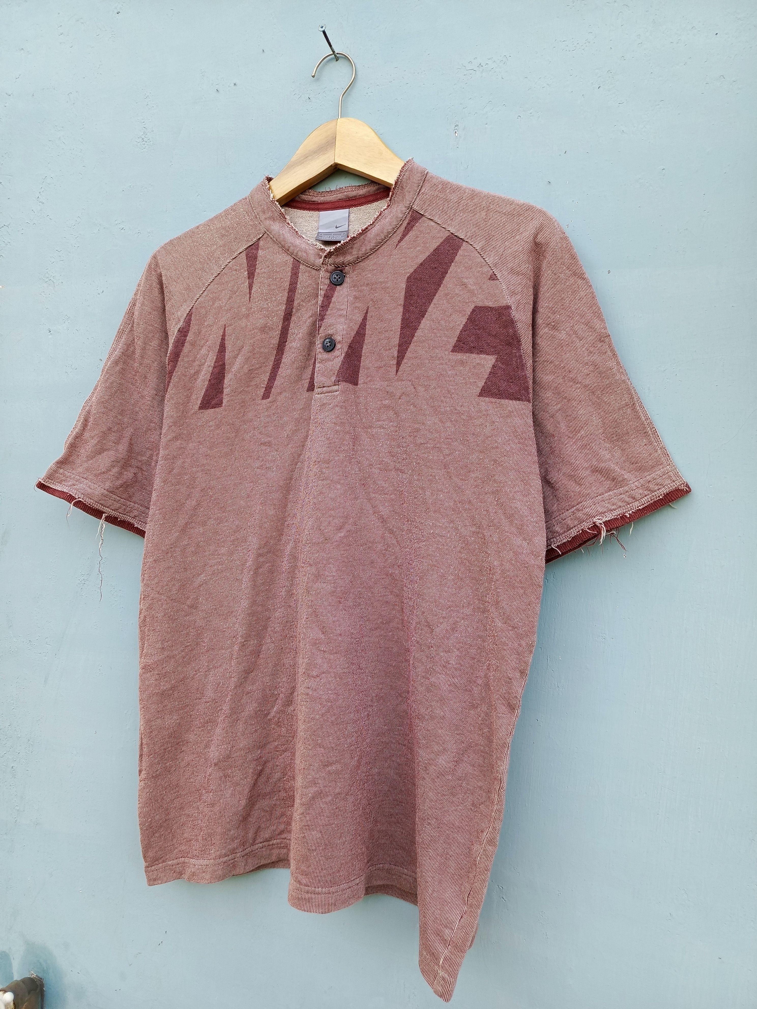 Nike Nike Faded Graphic Henley Shirt Raw Hem Grunge Style Size US L / EU 52-54 / 3 - 5 Thumbnail