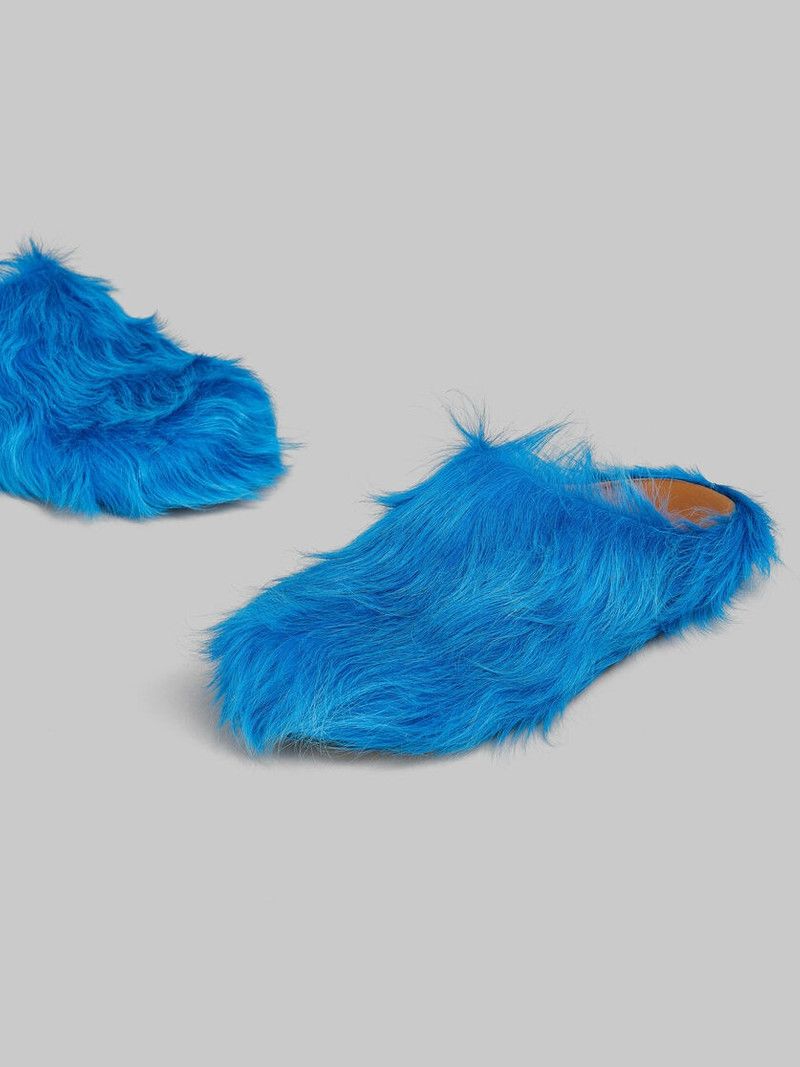 Marni o1f1d3z0526 Long-Haired Calfskin Fussbett Sabot in Blue Size US 10 / EU 43 - 5 Thumbnail