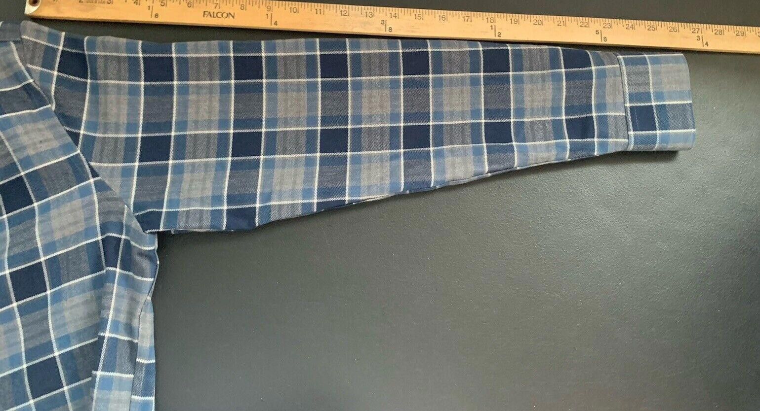UNTUCKit Untuckit Men Plaid Gray Blue Long Sleeve Flannel Size US L / EU 52-54 / 3 - 9 Thumbnail