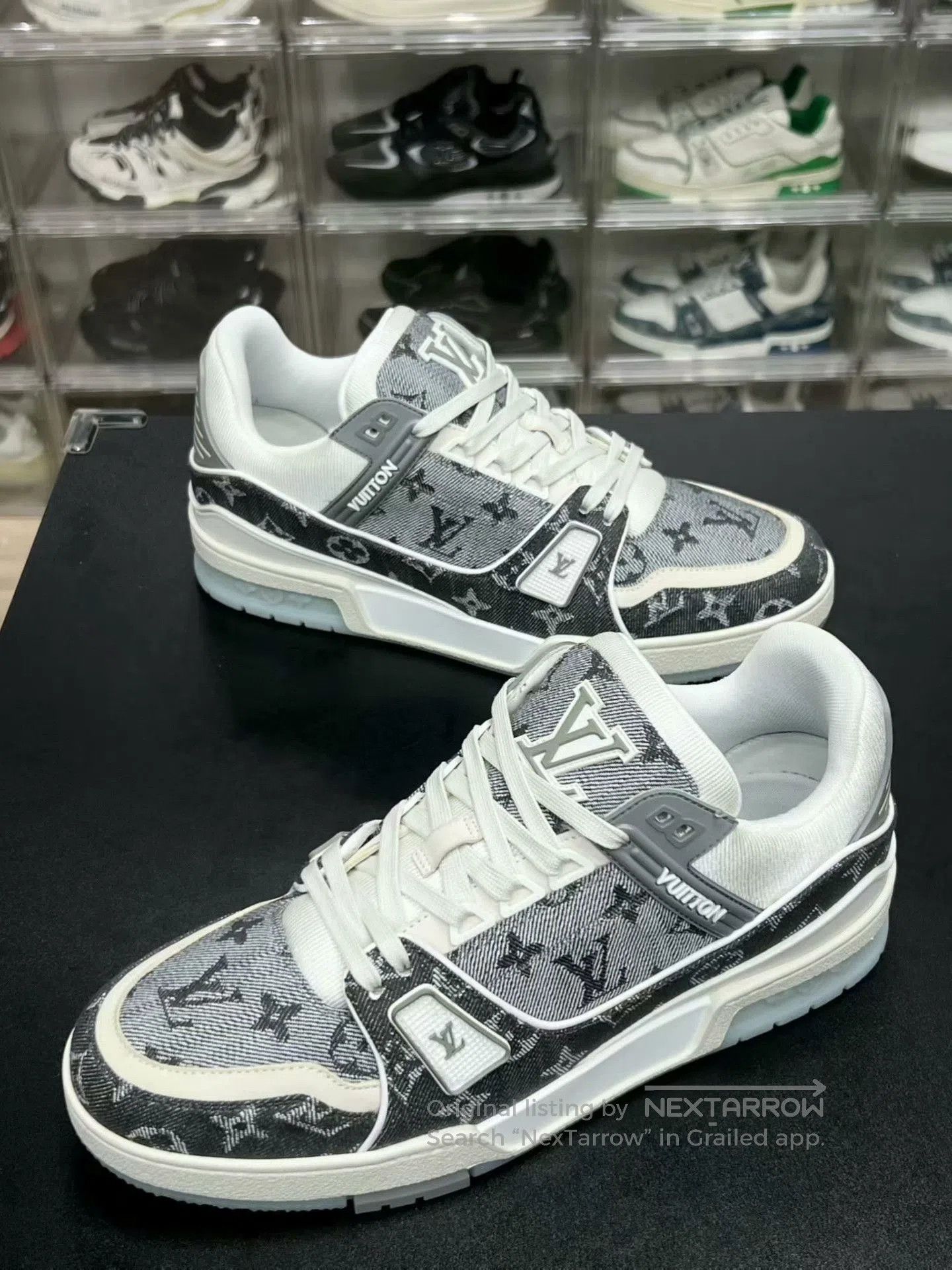 Louis Vuitton lv trainer gray and white sneakers uk7. Size US 7 / EU 40 - 1 Thumbnail