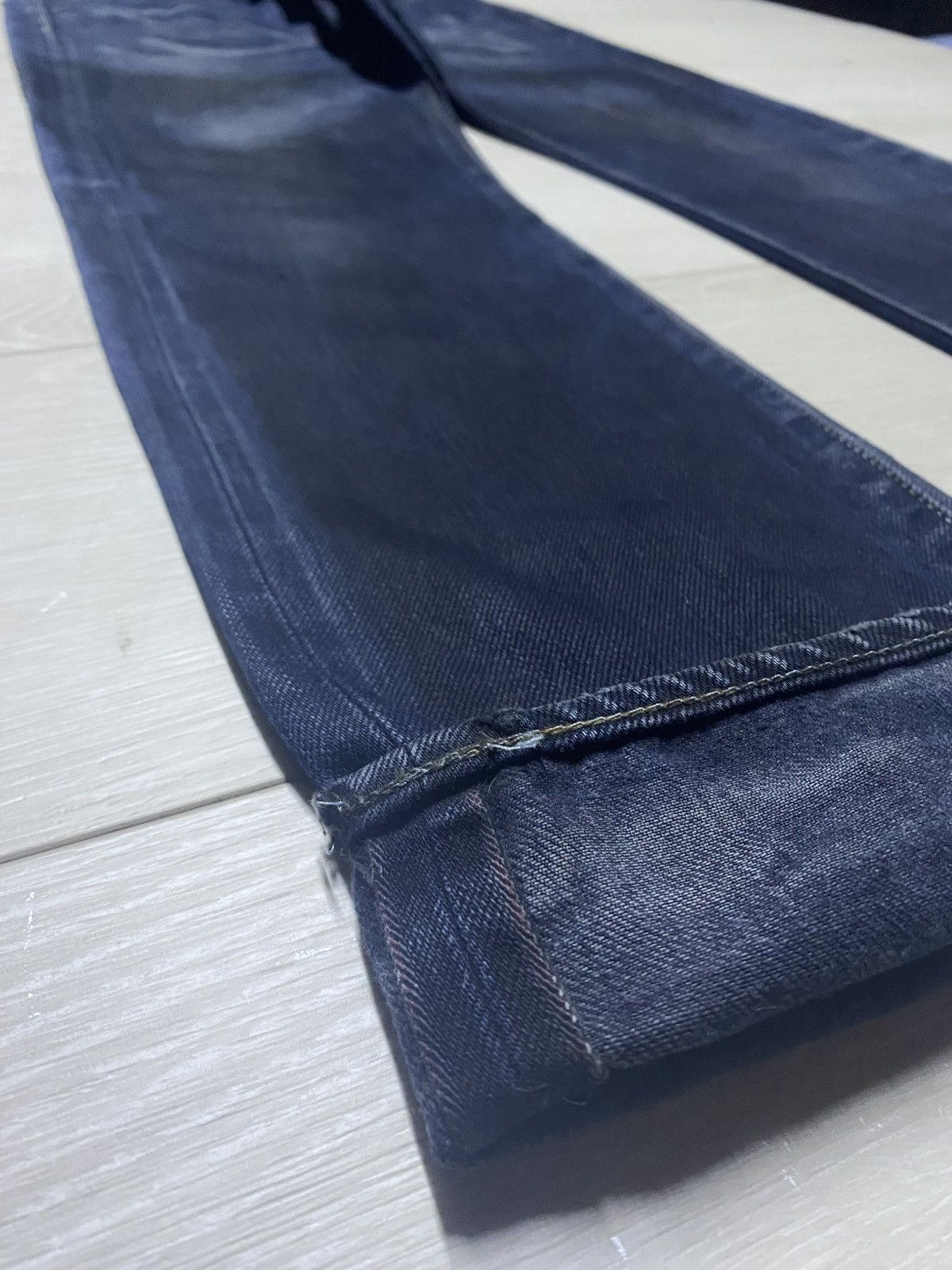 KURO Vintage Kuro Sewing Wash Black Selvedge Skinny Jeans Size US 30 / EU 46 - 7 Thumbnail