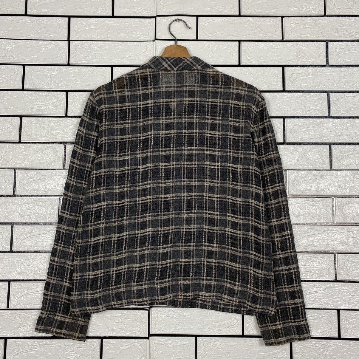 Issey Miyake 📌Vintage Cropped Button Jacket Corsa Tartan Design Check Size US M / EU 48-50 / 2 - 9 Thumbnail