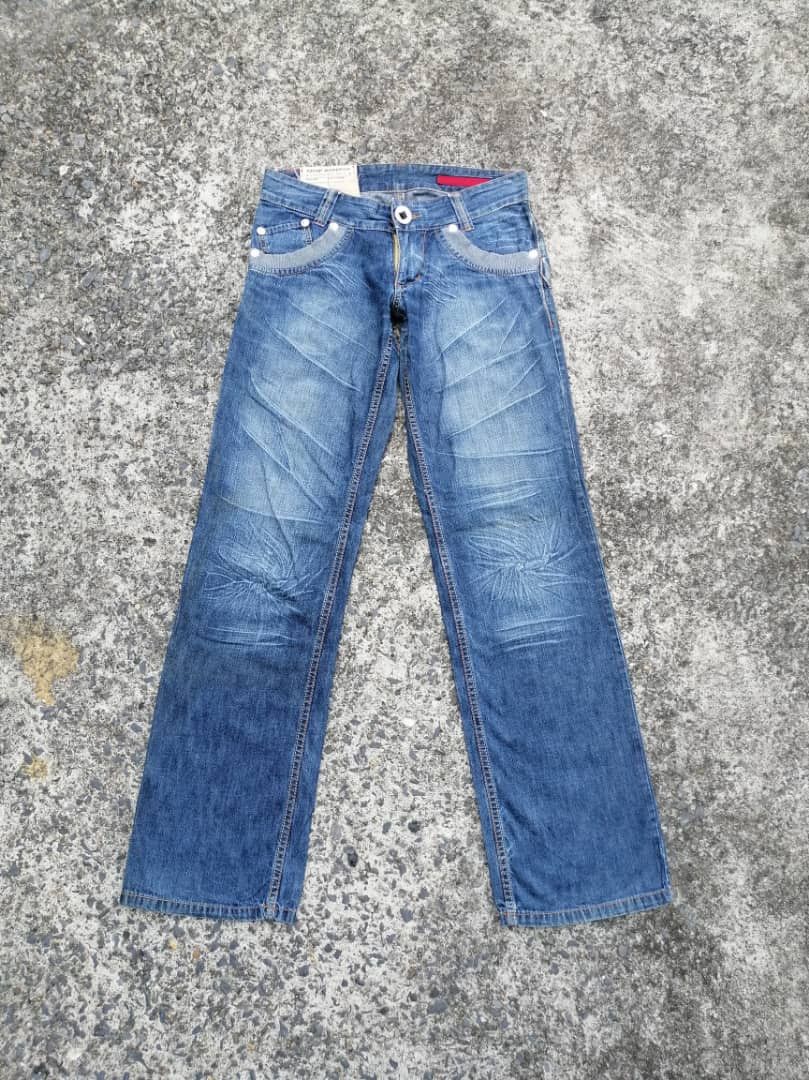 Japanese Brand Tough Jeansmith Low Rise Nice Design Denim Jeans Size 29" - 1 Thumbnail