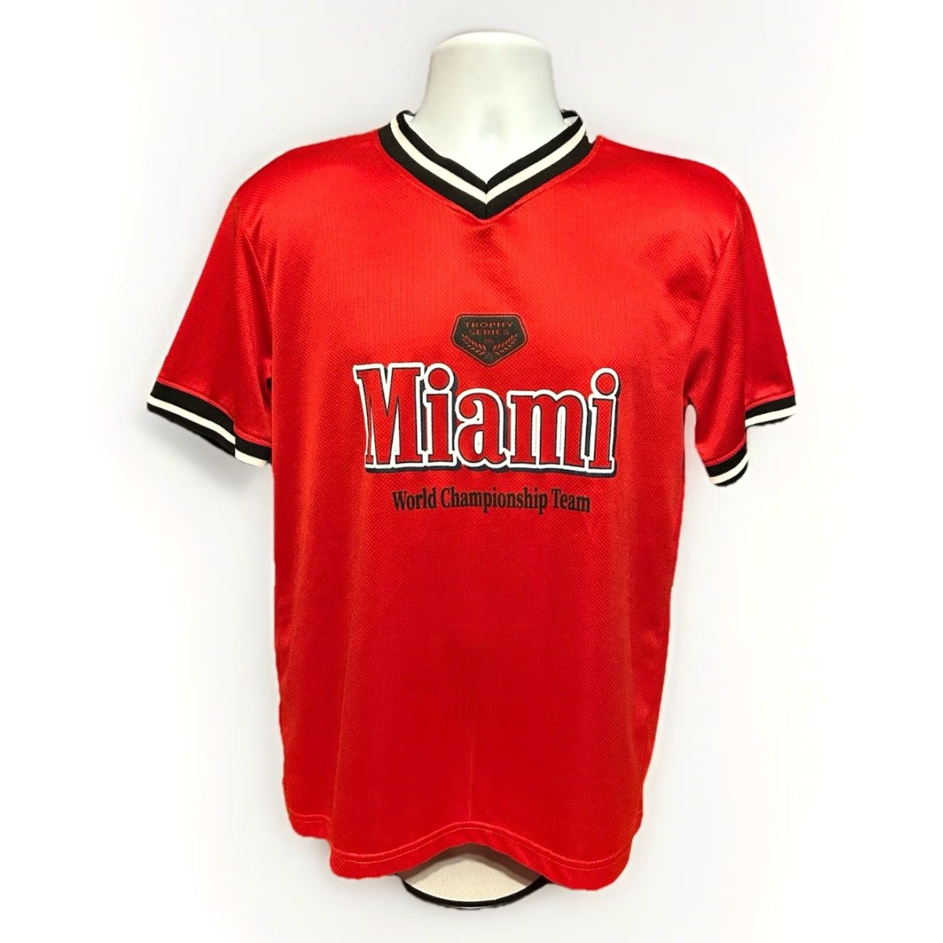 Vintage VINTAGE Miami Championship Racing Team 95 Shirt Men Medium Red Short Sleeve Polyester Size US M / EU 48-50 / 2 - 3 Thumbnail