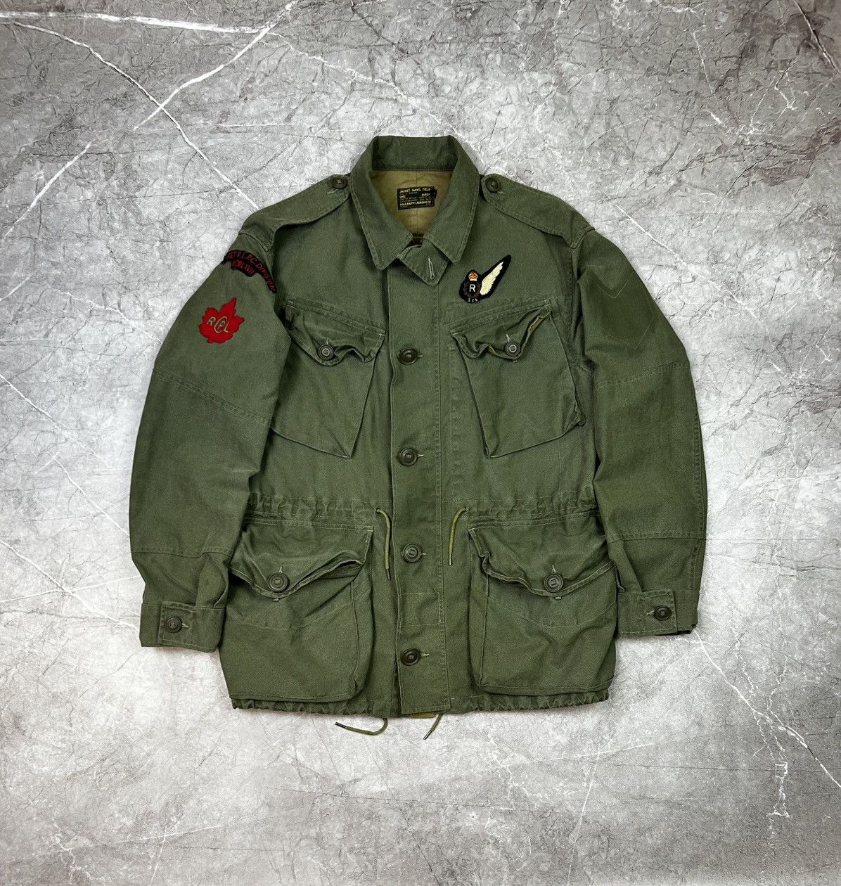 Vintage Ralph Lauren Jacket M65 Field Military Flight Patch
