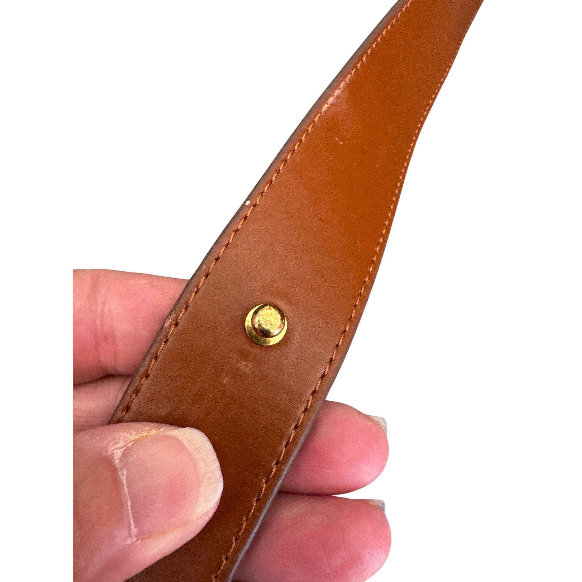 Other Brown Faux Leather Belt With Gold-Tone Metal Ring Buckle Siz Size ONE SIZE - 9 Thumbnail