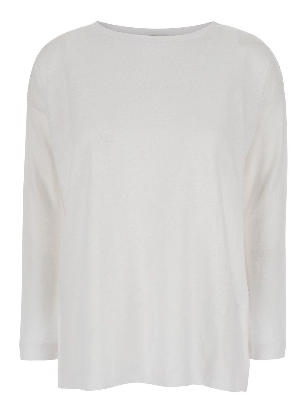 Allude White Shirt with Boart Neckline in Linen Woman Size S / US 4 / IT 40 - 1 Thumbnail