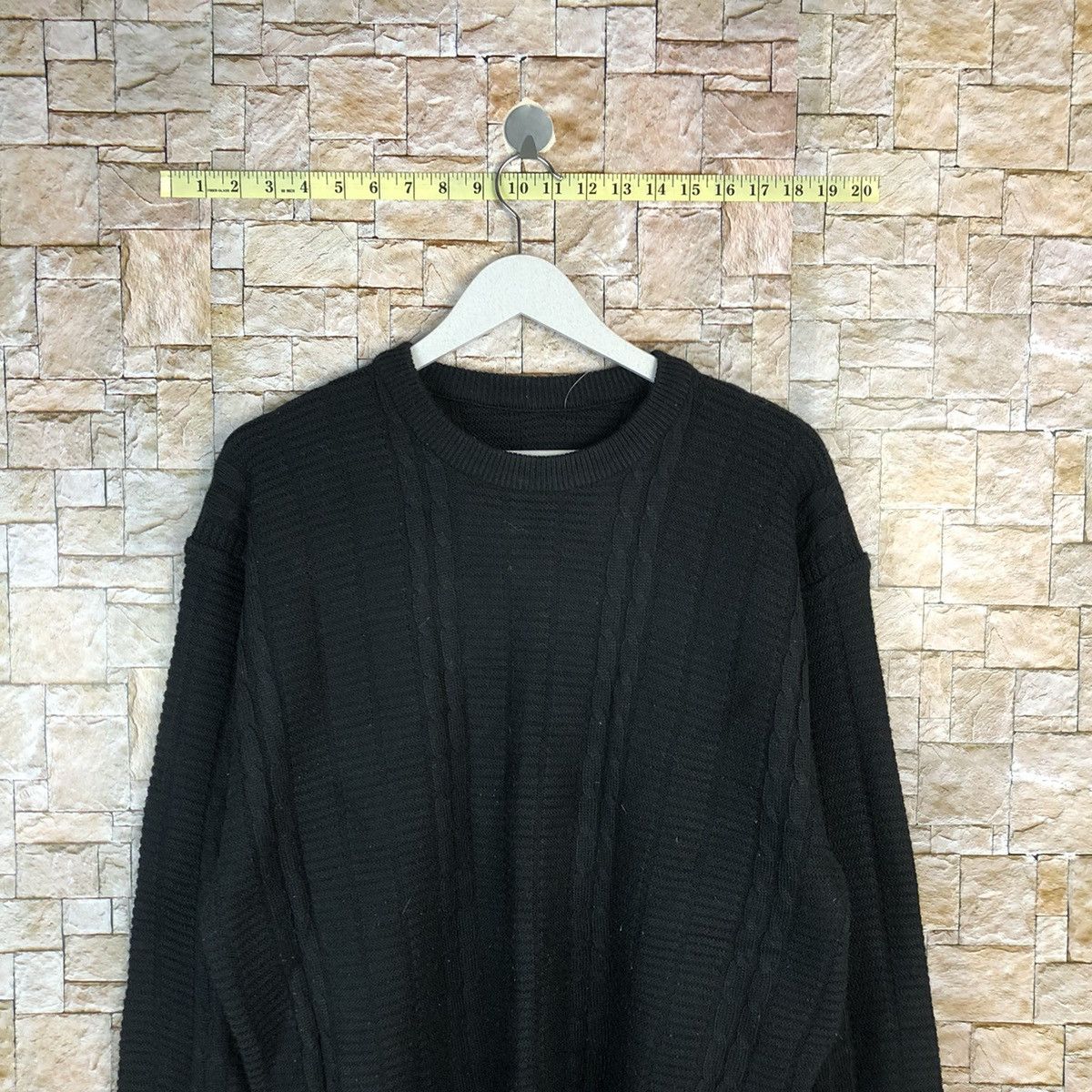 Homespun Knitwear × Japanese Brand × Vintage Japanese Brand Black cable Knitwear #A1082 Size US M / EU 48-50 / 2 - 2 Thumbnail