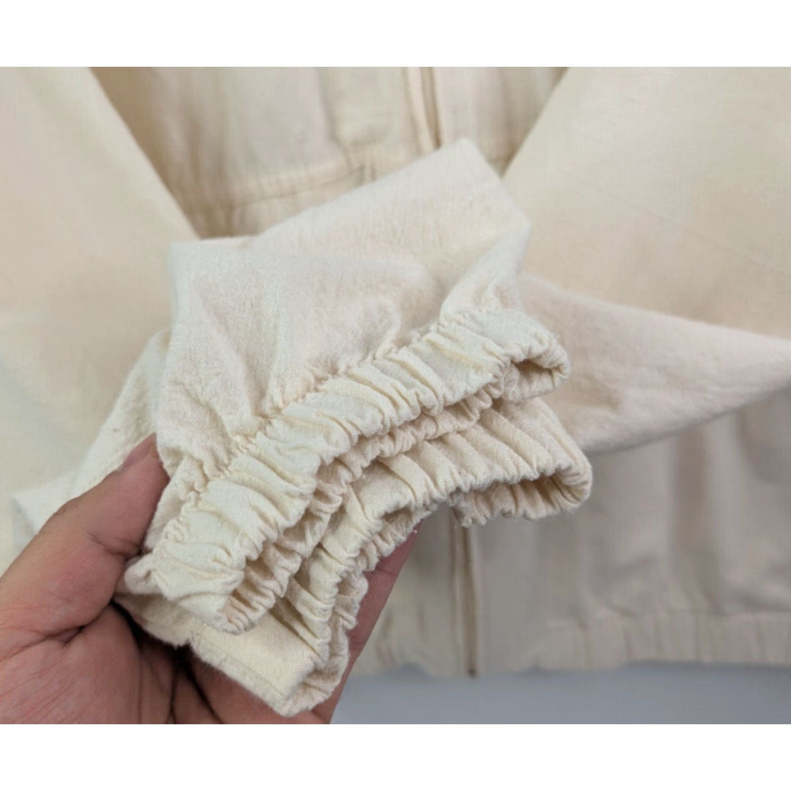 Iro Miro Zip Up Cancun Jacket 2XL Ivory Cotton Beach Resort Mexico Unisex Adults Lightweight Pockets Short Sleeve Zip Jacket, Casual, Basic, Beach Theme Size XXL / US 16-18 / IT 52-54 - 3 Thumbnail