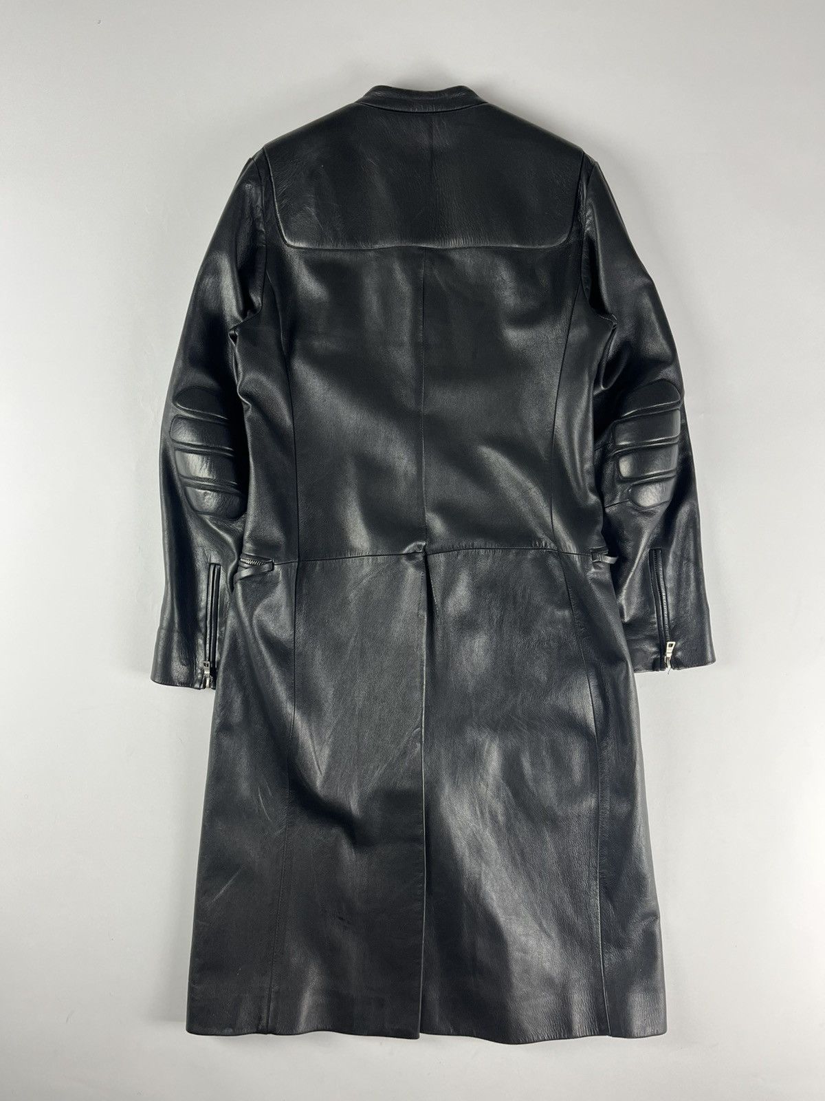 Prada Prada Black Leather Padded Shoulder Coat FW 1999 Size S / US 4 / IT 40 - 7 Thumbnail