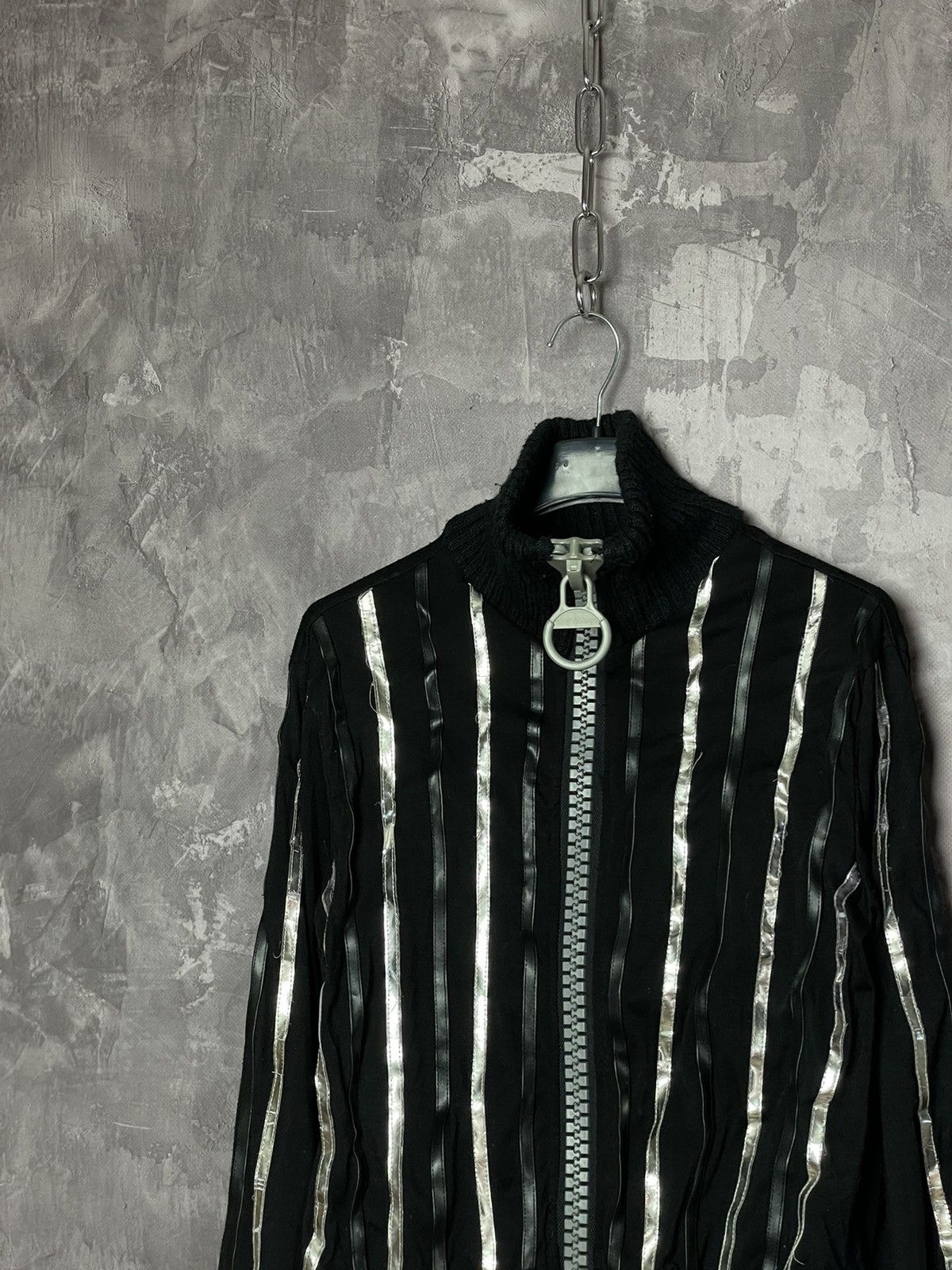 Japanese Brand × Vintage Y2K VTG 90s Japanese style 3D striped knit sweater full zip Size M / US 6-8 / IT 42-44 - 6 Thumbnail