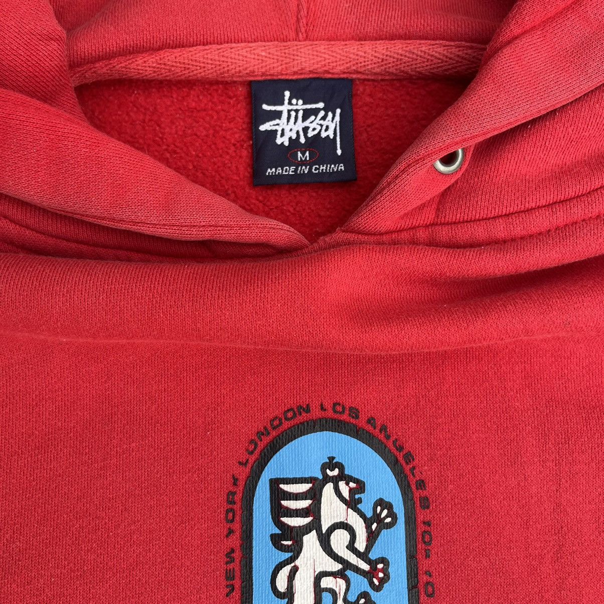 Stussy × Vintage Vintage 90s Stussy Lion Wing London NY LA Hoodie Size US M / EU 48-50 / 2 - 4 Thumbnail