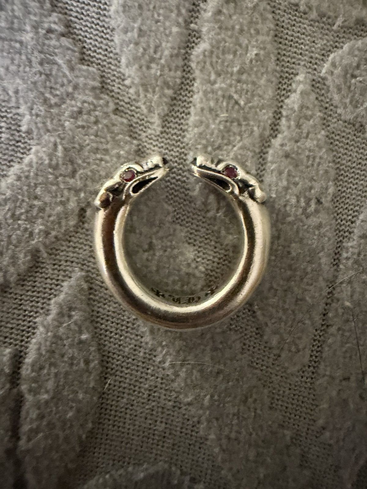 Chrome Hearts Chrome Hearts Ruby Double Dog Ring Size ONE SIZE - 15 Thumbnail