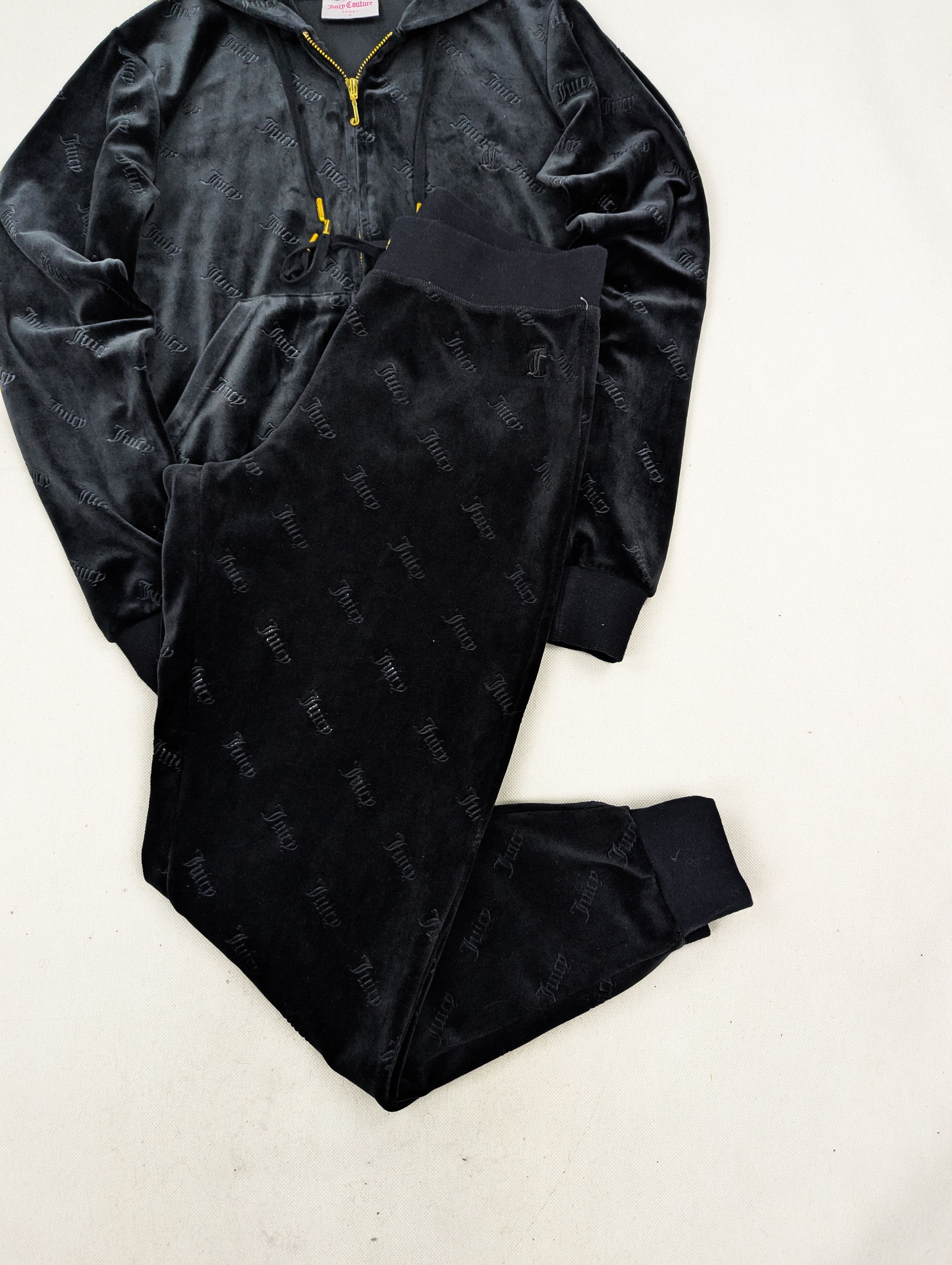 Juicy Couture Juicy Couture black velour monogram set tracksuit S Size S / US 4 / IT 40 - 2 Thumbnail