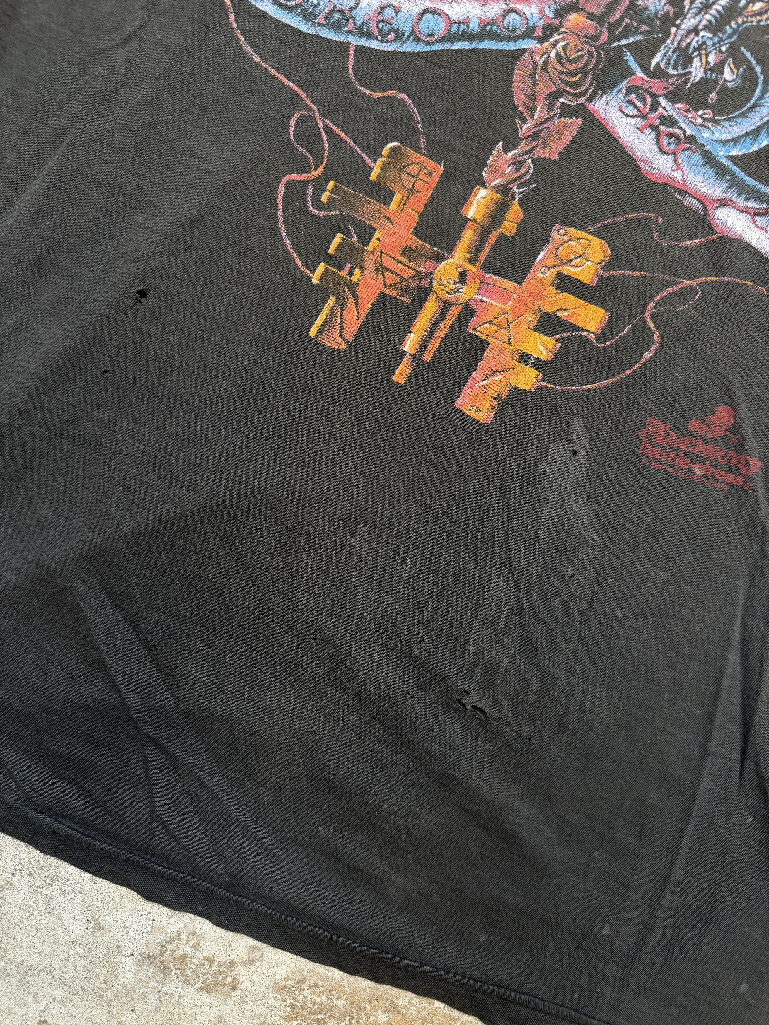 Vintage vintage 90s paper thin skull t-shirt thrashed faded tee xl Size US XL / EU 56 / 4 - 5 Thumbnail