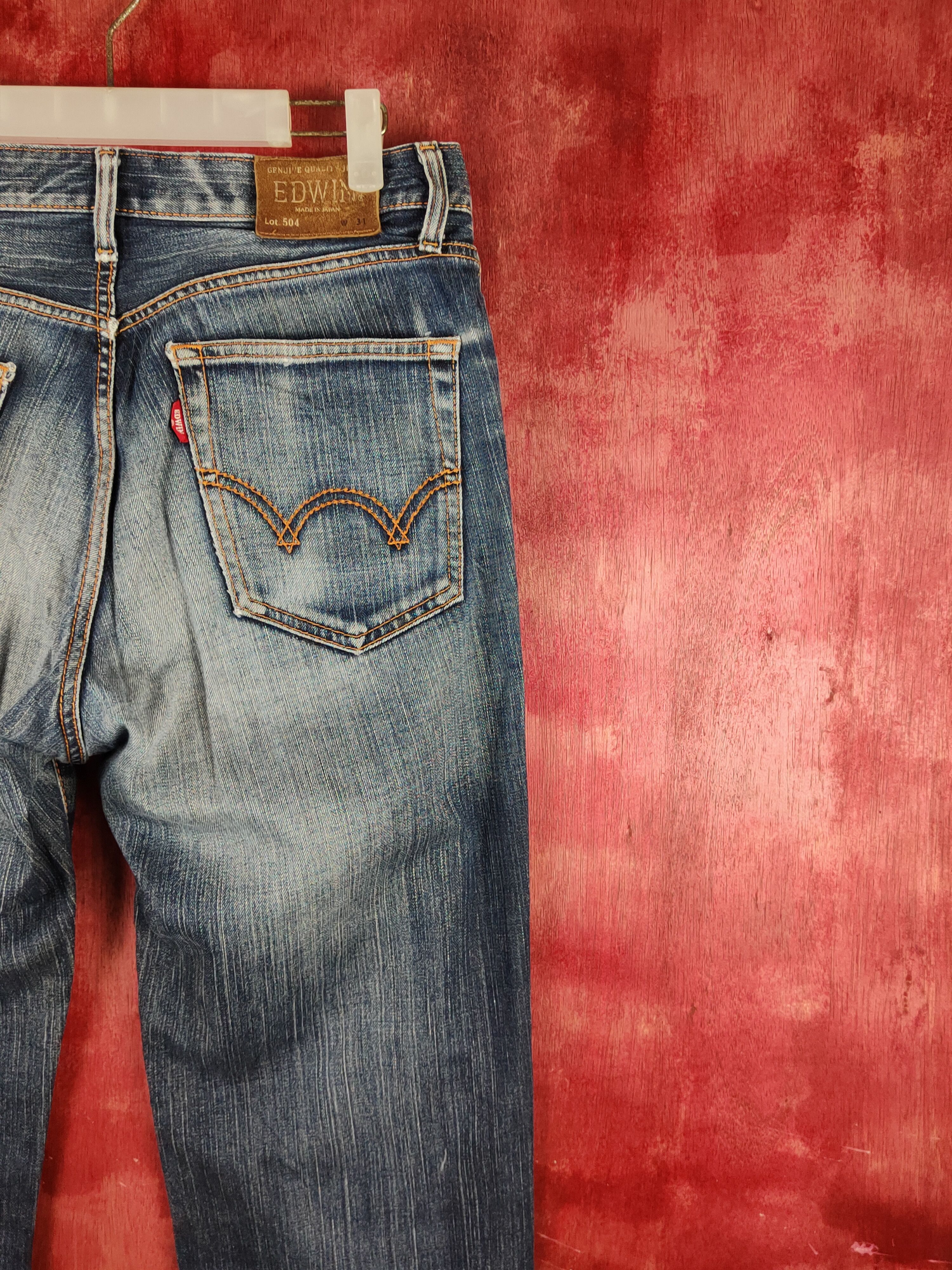 Edwin Edwin Dark Blue Distressed Ripped Jeans #S2198 Size US 31 - 12 Thumbnail