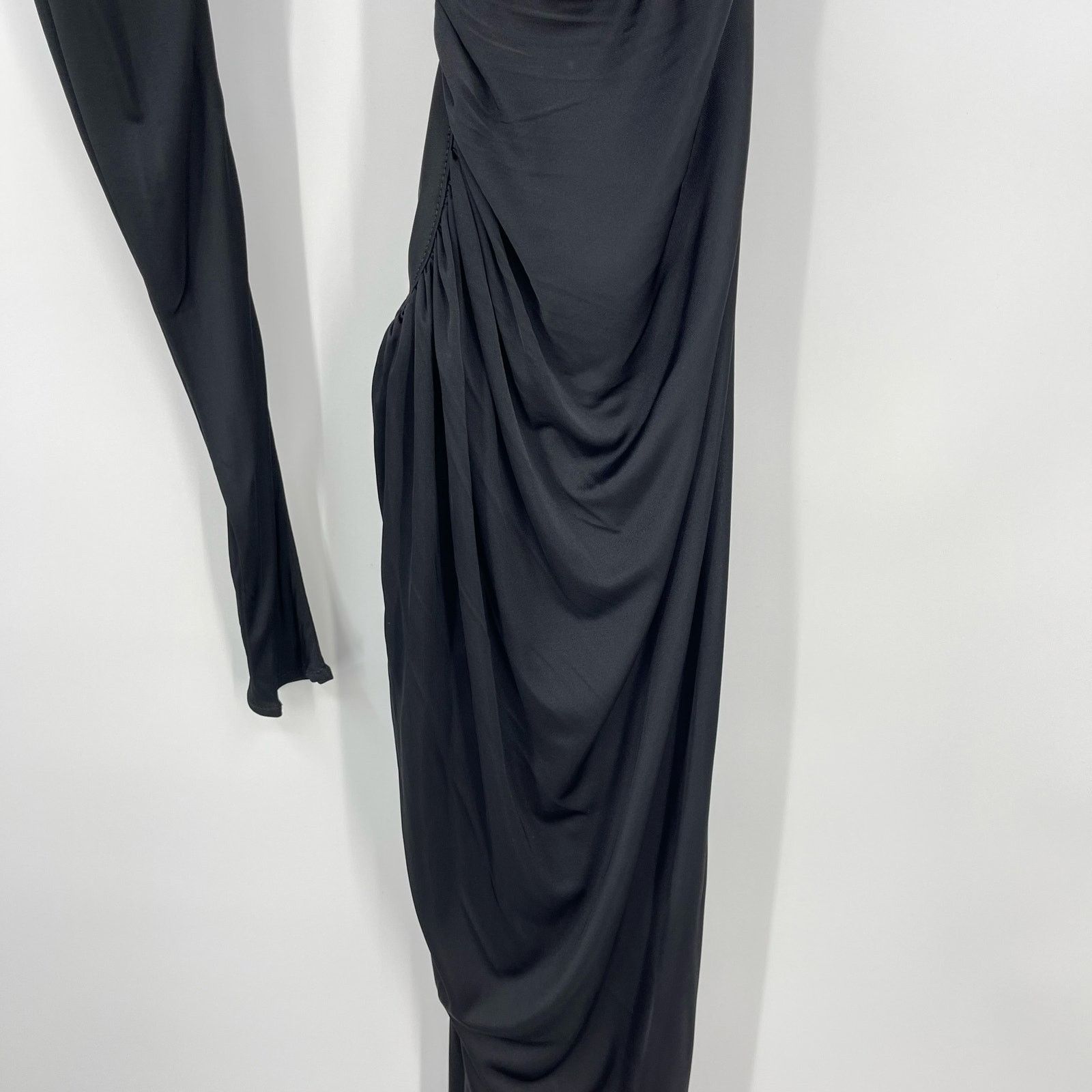 Other Atlein | NWT One Sleeve Ruched Cut Out Dress Black FR 34 XS Size XS / US 0-2 / IT 36-38 - 9 Thumbnail
