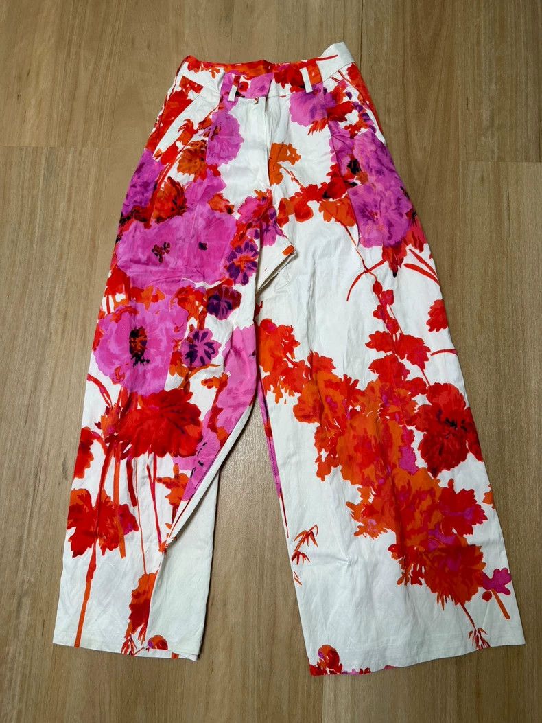 Dries Van Noten Dries Van Noten size:36 Red and white flower-patterned tro Size 22" - 1 Thumbnail