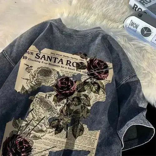 Japanese Brand Y2K Men Streetwear T-shirt with rose Size US L / EU 52-54 / 3 - 2 Thumbnail