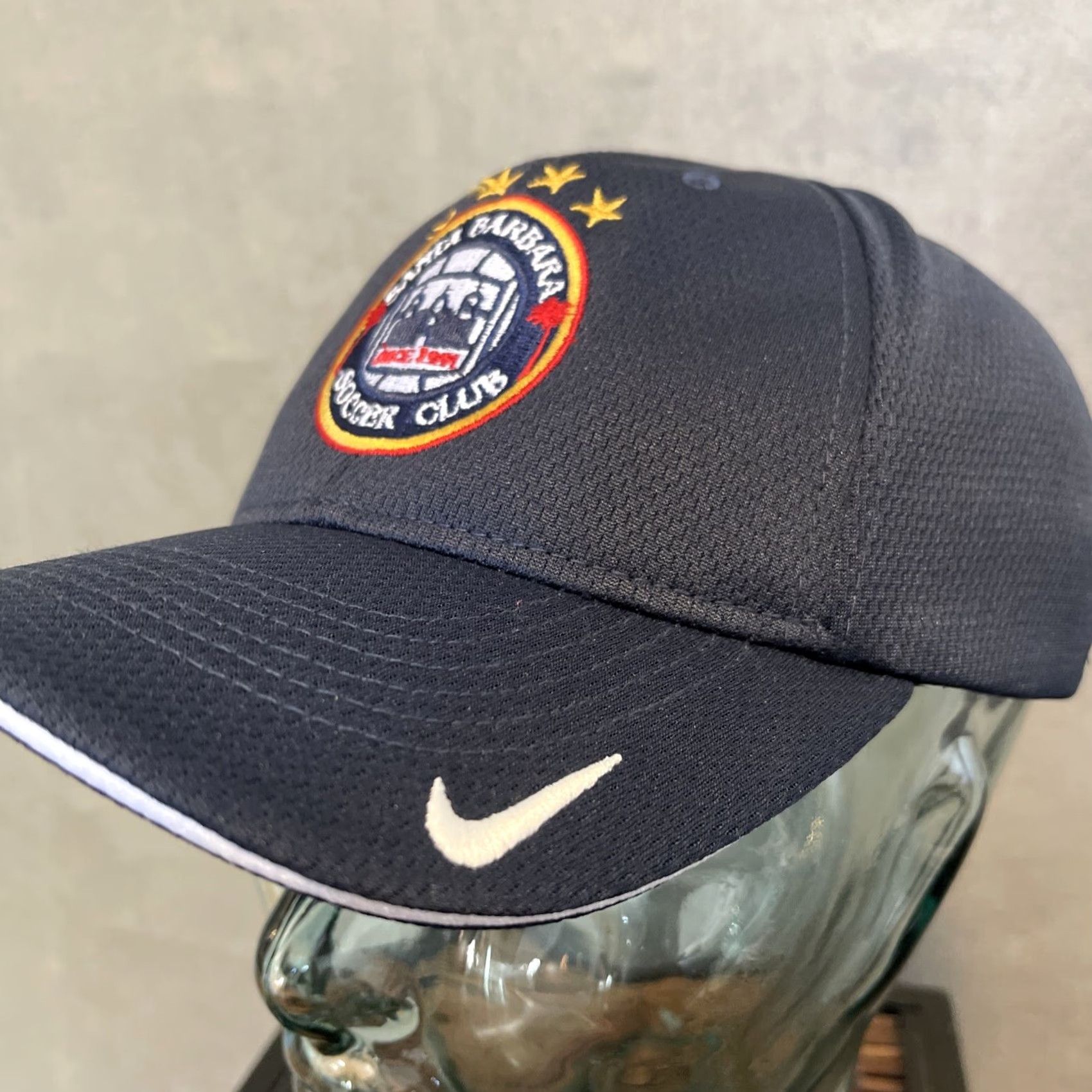 Nike Nike Santa Barbara Soccer Club Cap Hat Mens L Navy Blue Dri Fit Flex Baseball Cap Size ONE SIZE - 4 Thumbnail