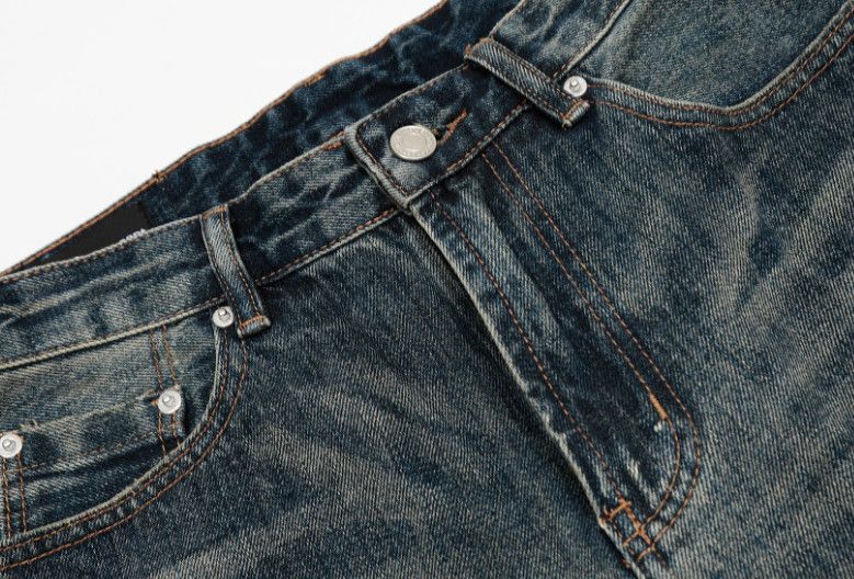 Vintage Loose-fitting casual men's washed distressed retro jeans Size US 32 / EU 48 - 3 Thumbnail