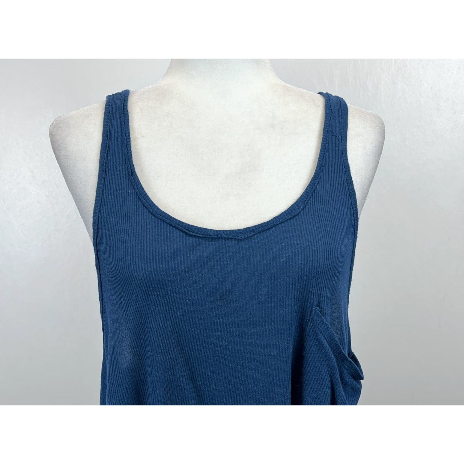 Free People Free People We The Free Tank Adult Size S Ribbed Racerback Pocket Teal Womens Size S / US 4 / IT 40 - 5 Thumbnail