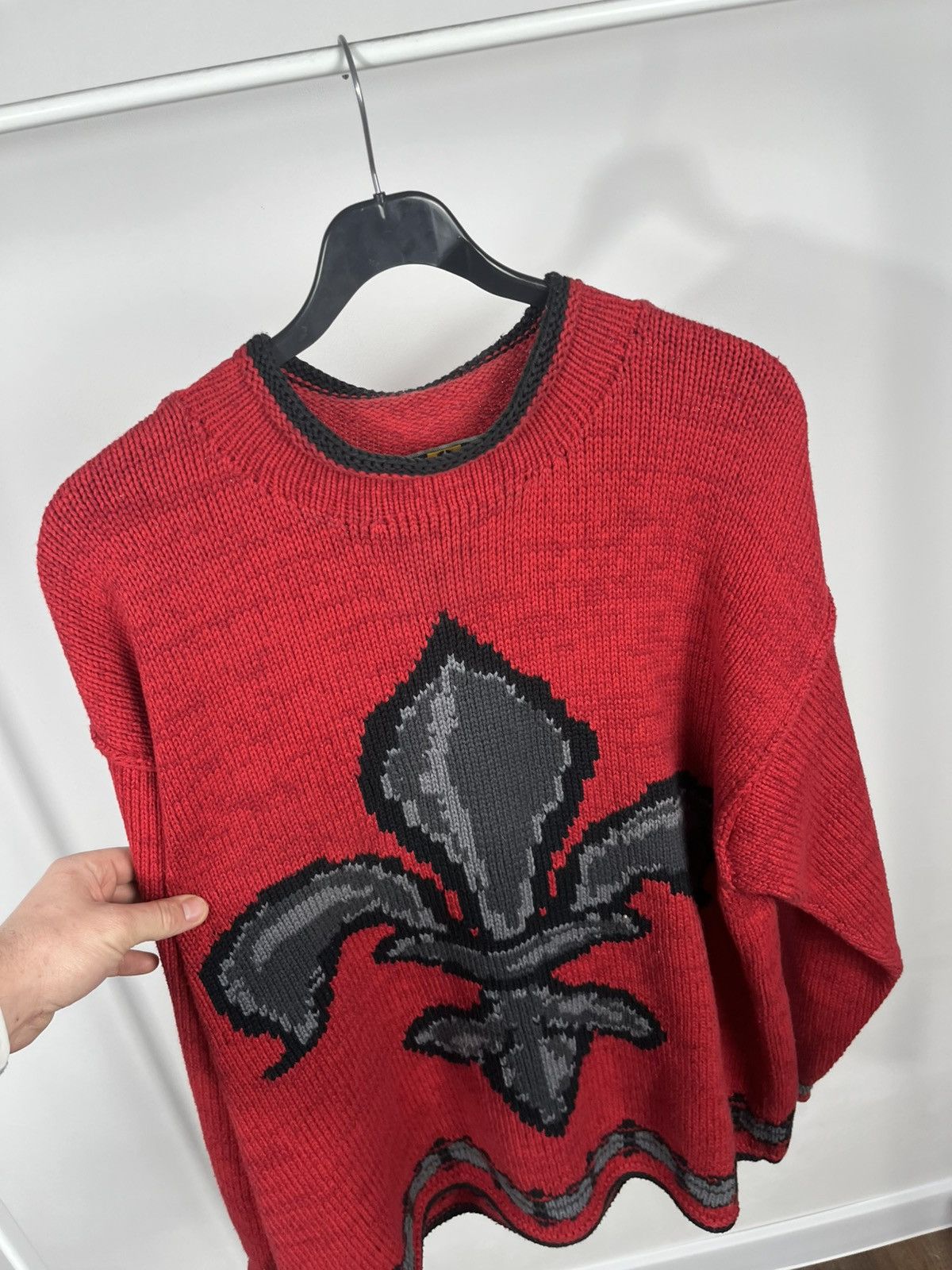 JET SET Vintage Jet Set Red Knit Sweater Fleur de Lis Graphic Size 2 Size US XL / EU 56 / 4 - 6 Thumbnail