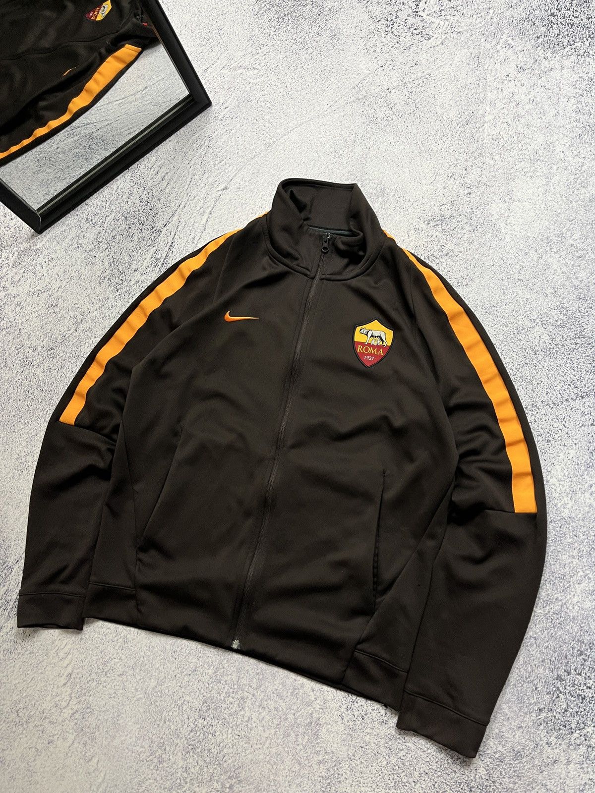 Nike Nike AS Roma Brown Fc Track Jacket Soccer Full Zip Football Size US M / EU 48-50 / 2 - 3 Thumbnail