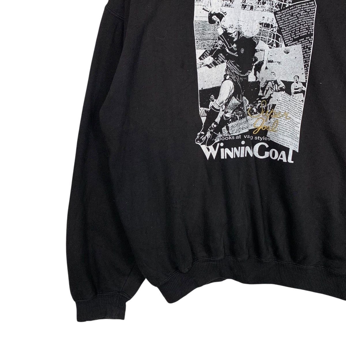 Vintage Classic Newspaper Soccer Winning Goal Sweatshirt #1680-C75 Size US M / EU 48-50 / 2 - 3 Thumbnail
