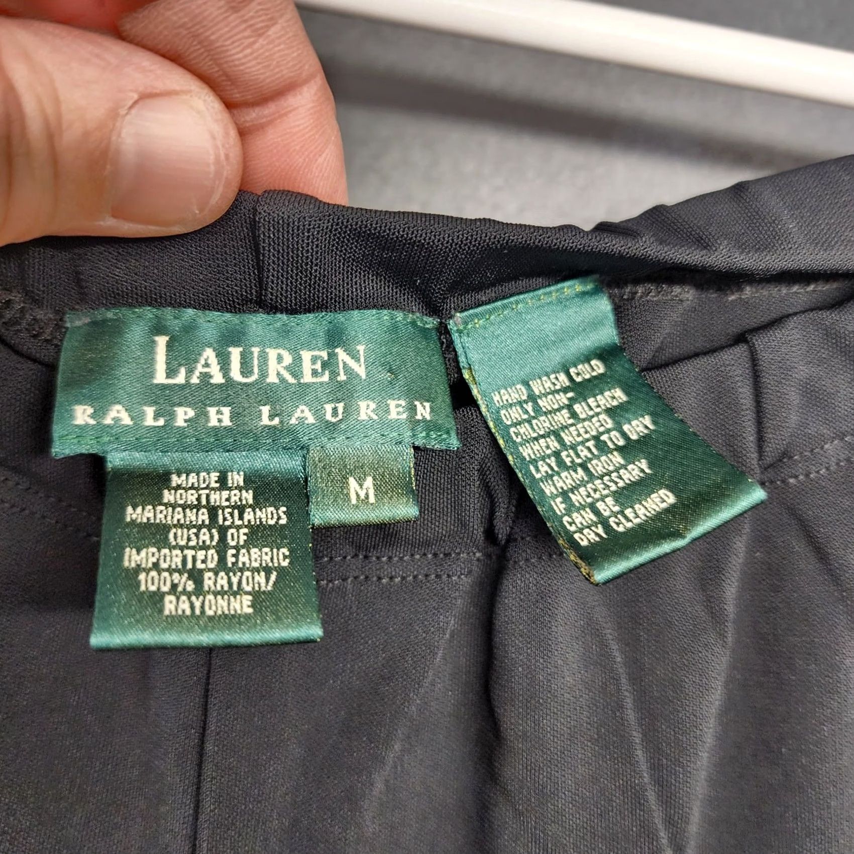 Ralph Lauren VINTAGE Ralph Lauren Pants Womens Medium Black Slinky Stretch Pull On Dress Pants Wide-Leg Office Size 32" / US 10 / IT 46 - 3 Thumbnail