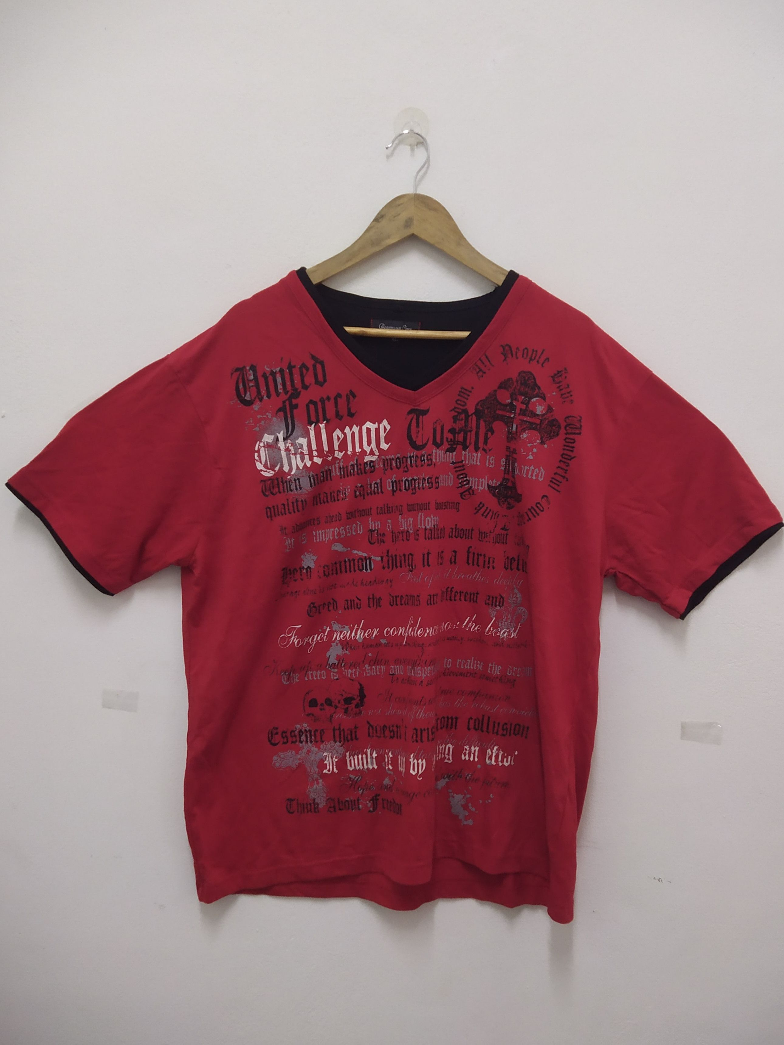 Pre-owned Japanese Brand Beaumont Carr V Neck Casual Shirt In Red