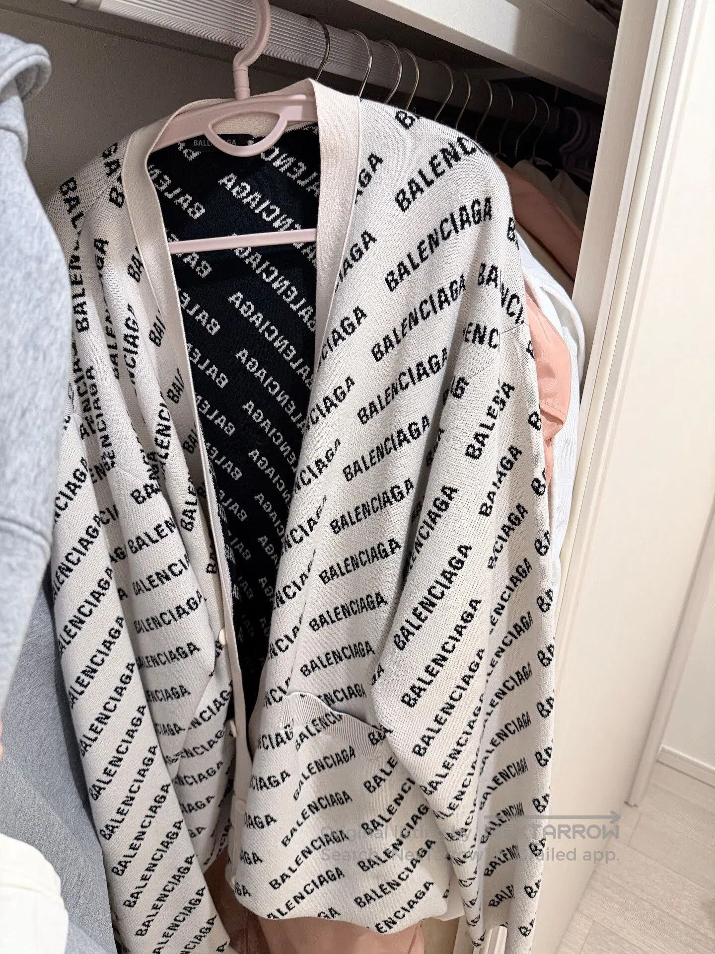 balenciaga logo knit cardigan.